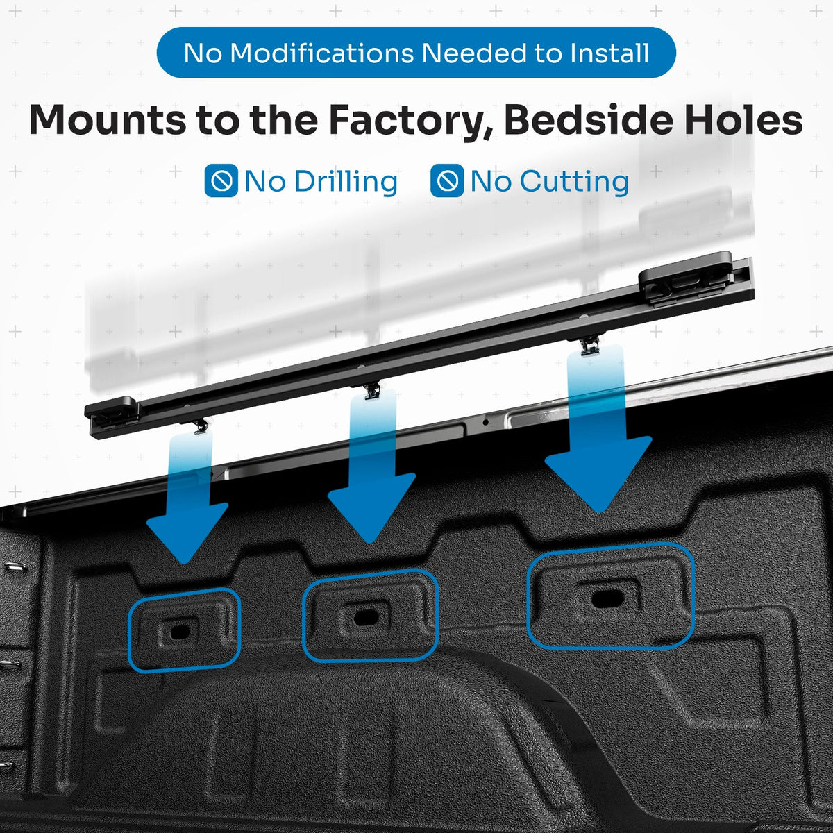 Integral Rails (Compact) - Bedside Rail System - Chevrolet Silverado & GMC Sierra 1500 (2019+)