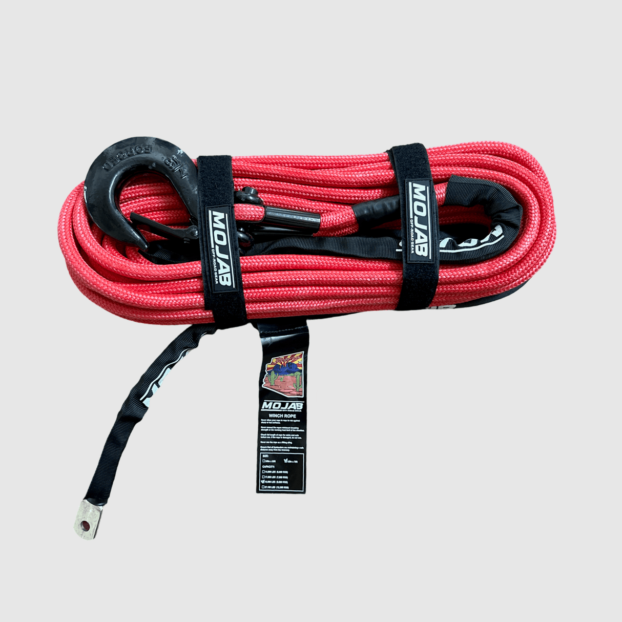 1/2'' x 78' Double Braided Winch Rope with removeable forged winch hook - Xtrusion Overland