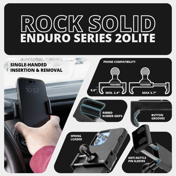 ‘15-‘20 Ford F-150, ‘17-‘22 Super Duty, ‘18-‘21 Expedition LINK™ Vent Mount Bracket With 20LITE Phone Holder | (See Compatibility Info For Year/Trim Details) | Choose Your Arm Length - Xtrusion Overland