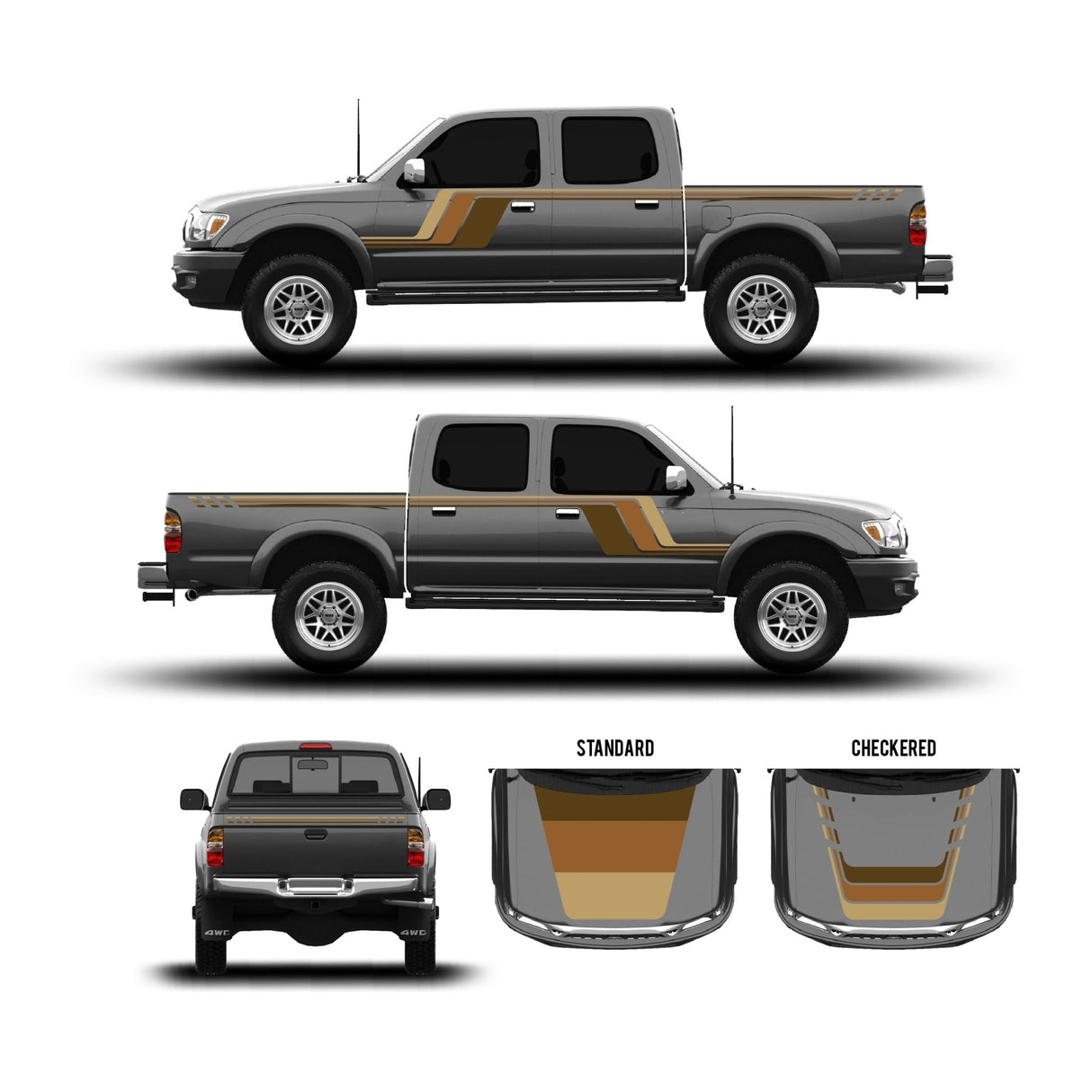 2001-04 Tacoma Checkered Stripe Kit - Xtrusion Overland