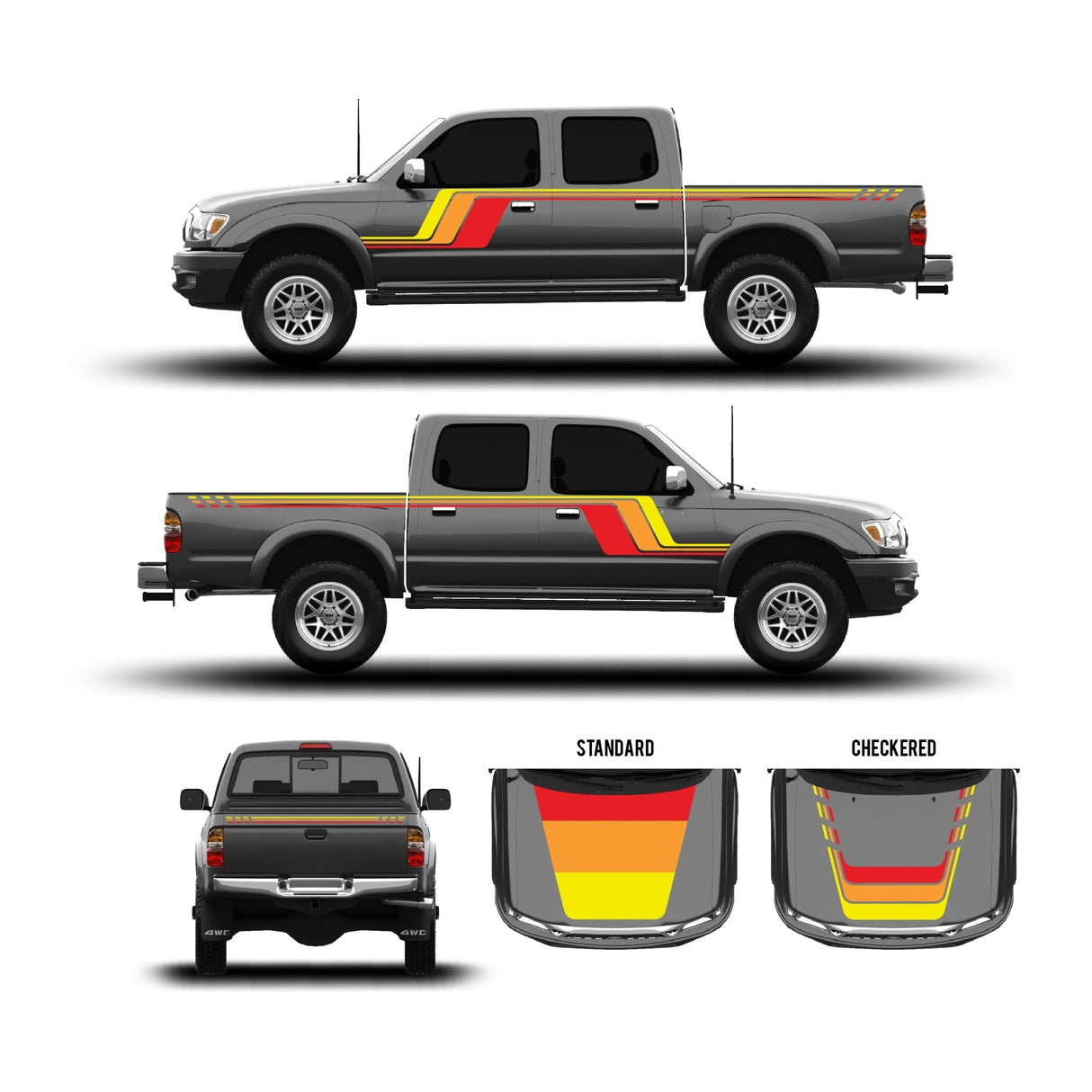 2001-04 Tacoma Checkered Stripe Kit - Xtrusion Overland