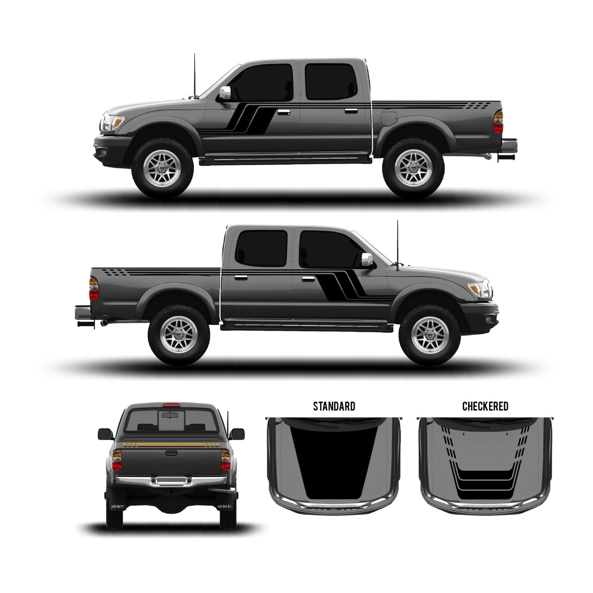 2001-04 Tacoma Checkered Stripe Kit - Xtrusion Overland
