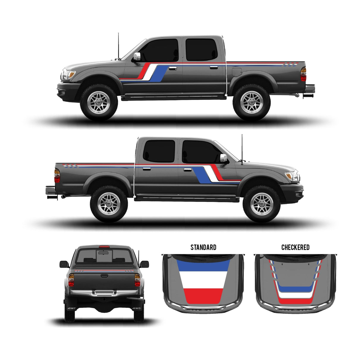 2001-04 Tacoma Checkered Stripe Kit - Xtrusion Overland