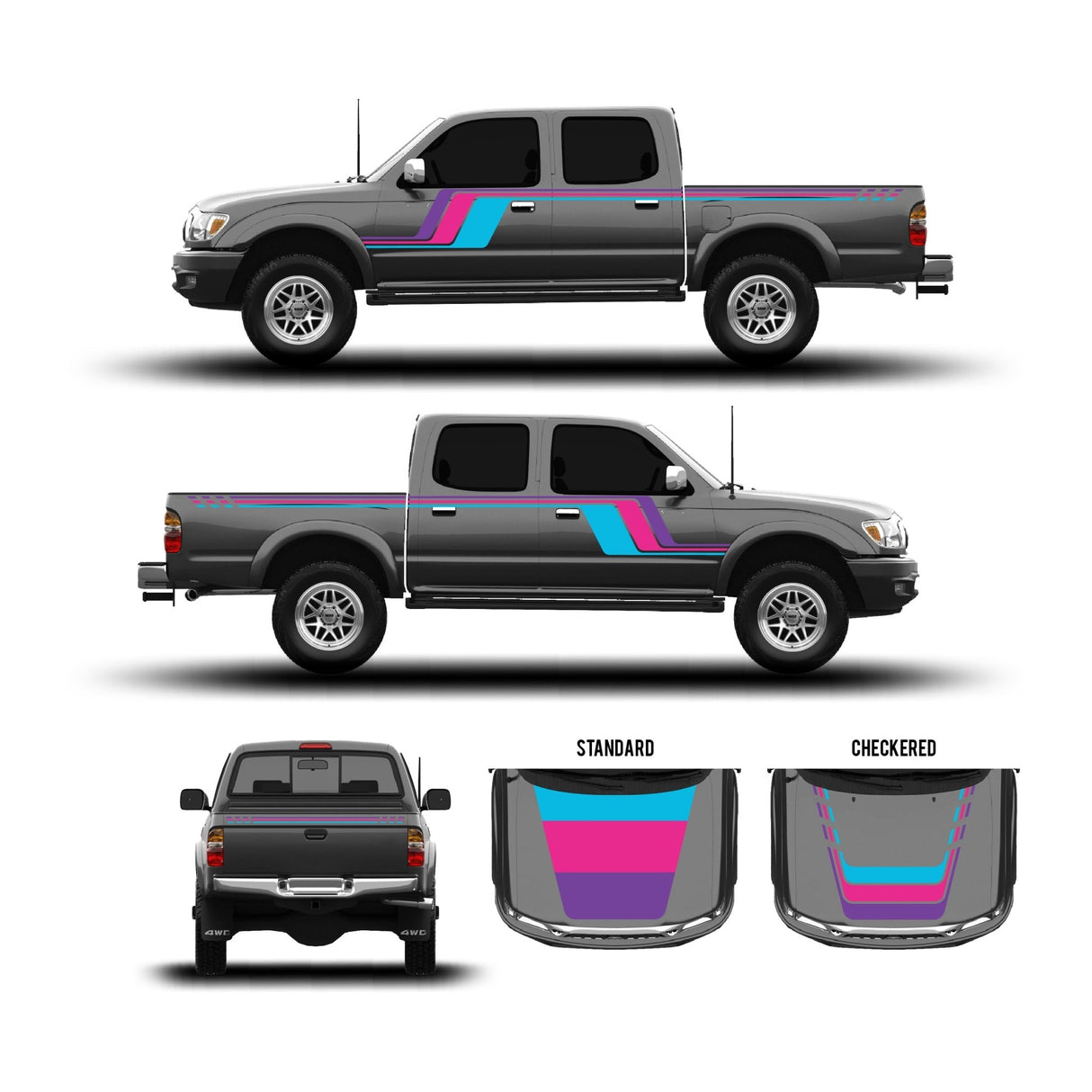 2001-04 Tacoma Checkered Stripe Kit - Xtrusion Overland