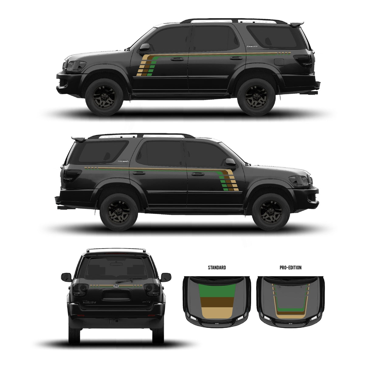 2001–07 Sequoia Checkered Stripe Kit - Xtrusion Overland