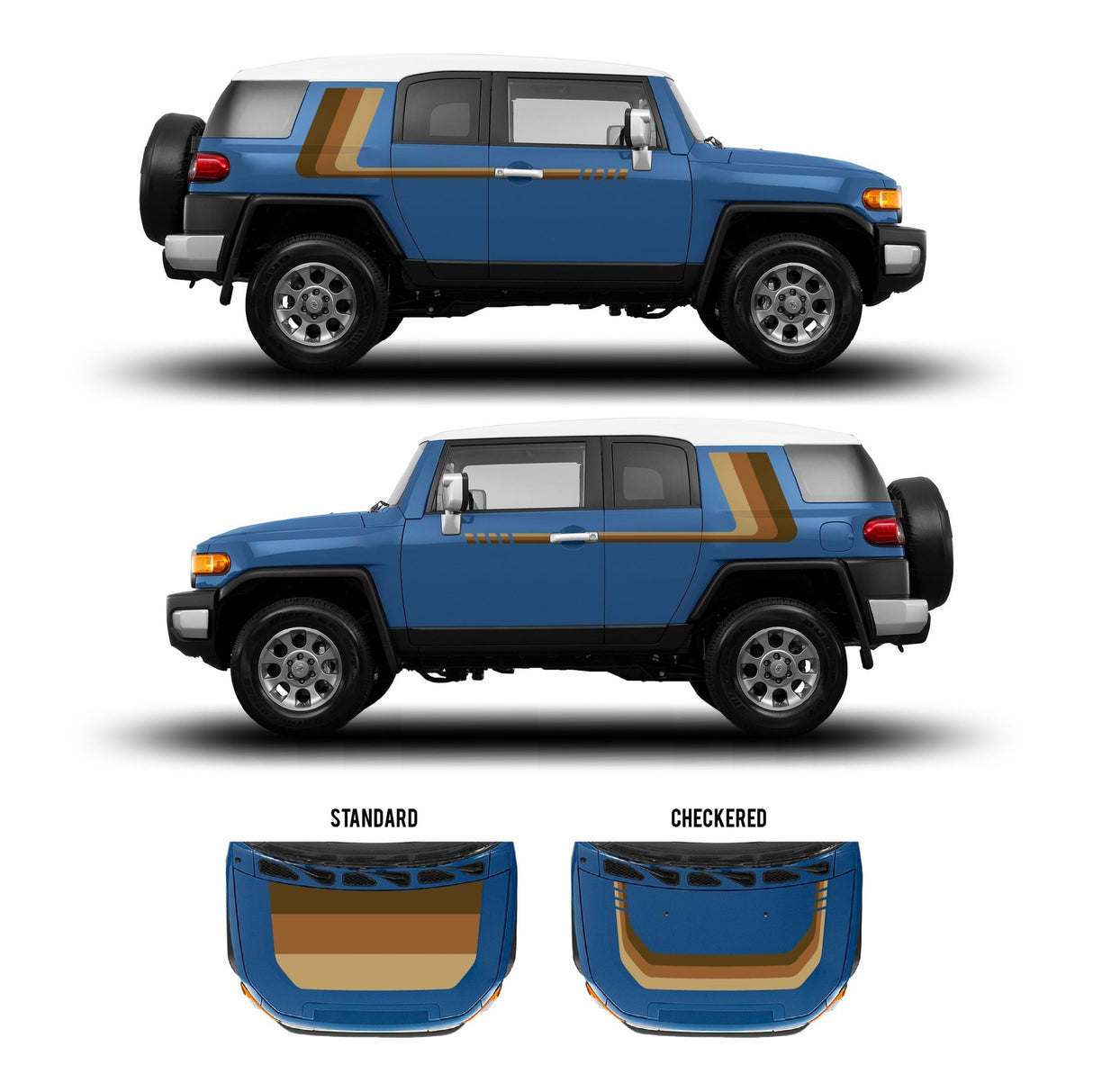 2007-14 FJ Cruiser Checkered Stripe Kit - Xtrusion Overland