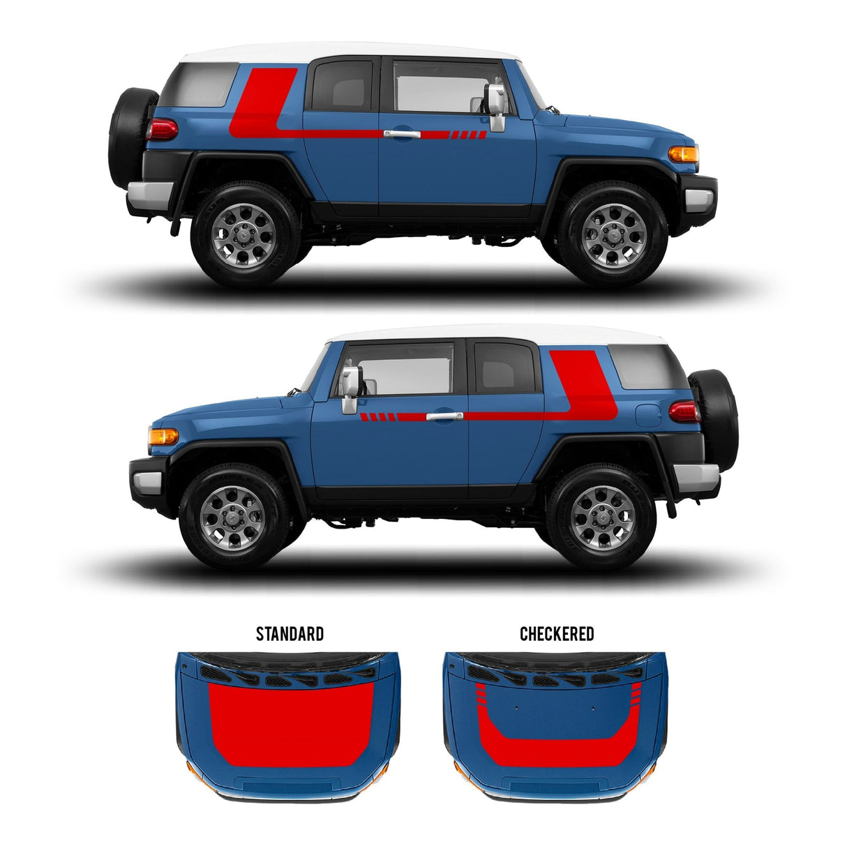 2007-14 FJ Cruiser Checkered Stripe Kit - Xtrusion Overland