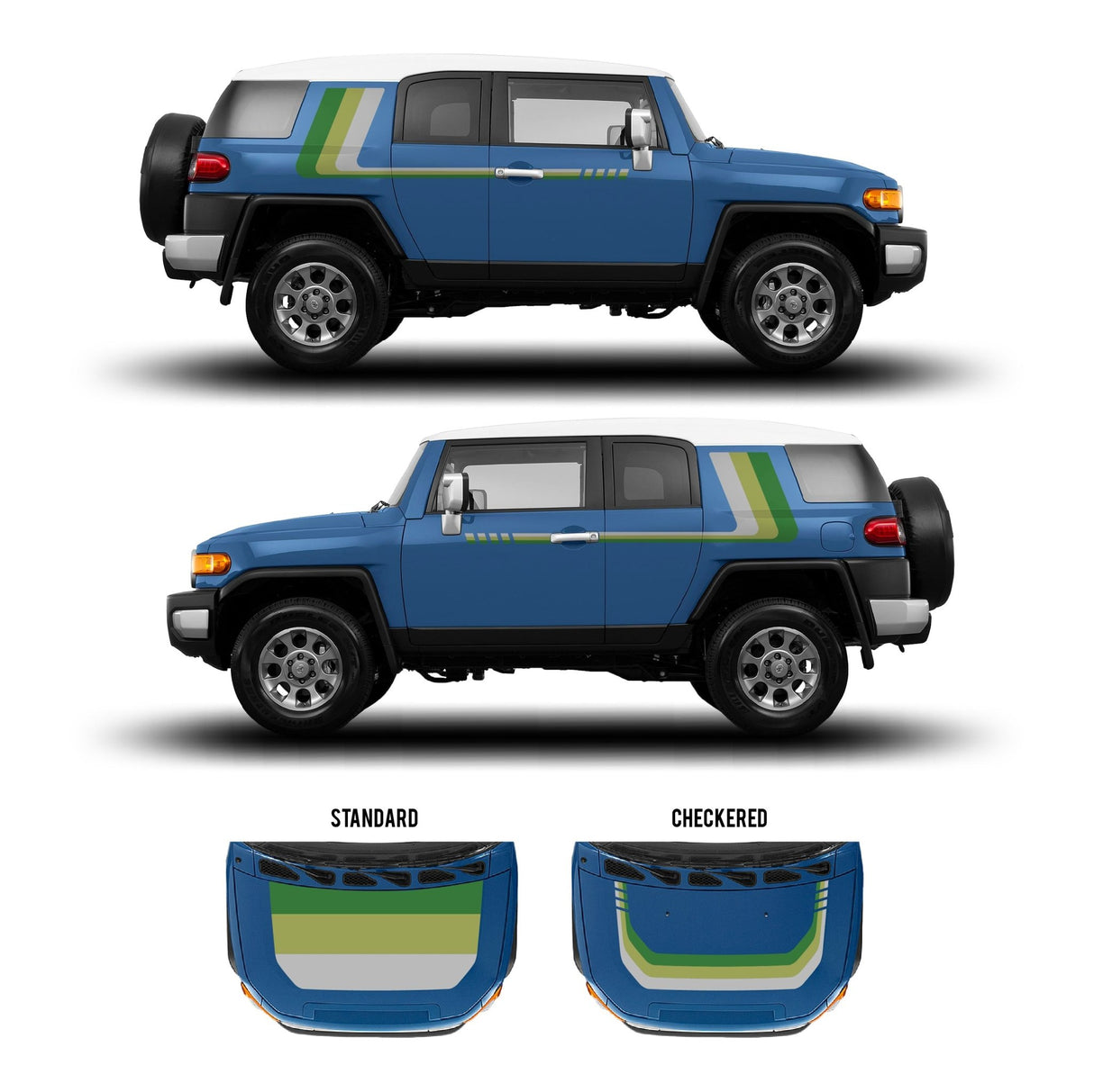 2007-14 FJ Cruiser Checkered Stripe Kit - Xtrusion Overland