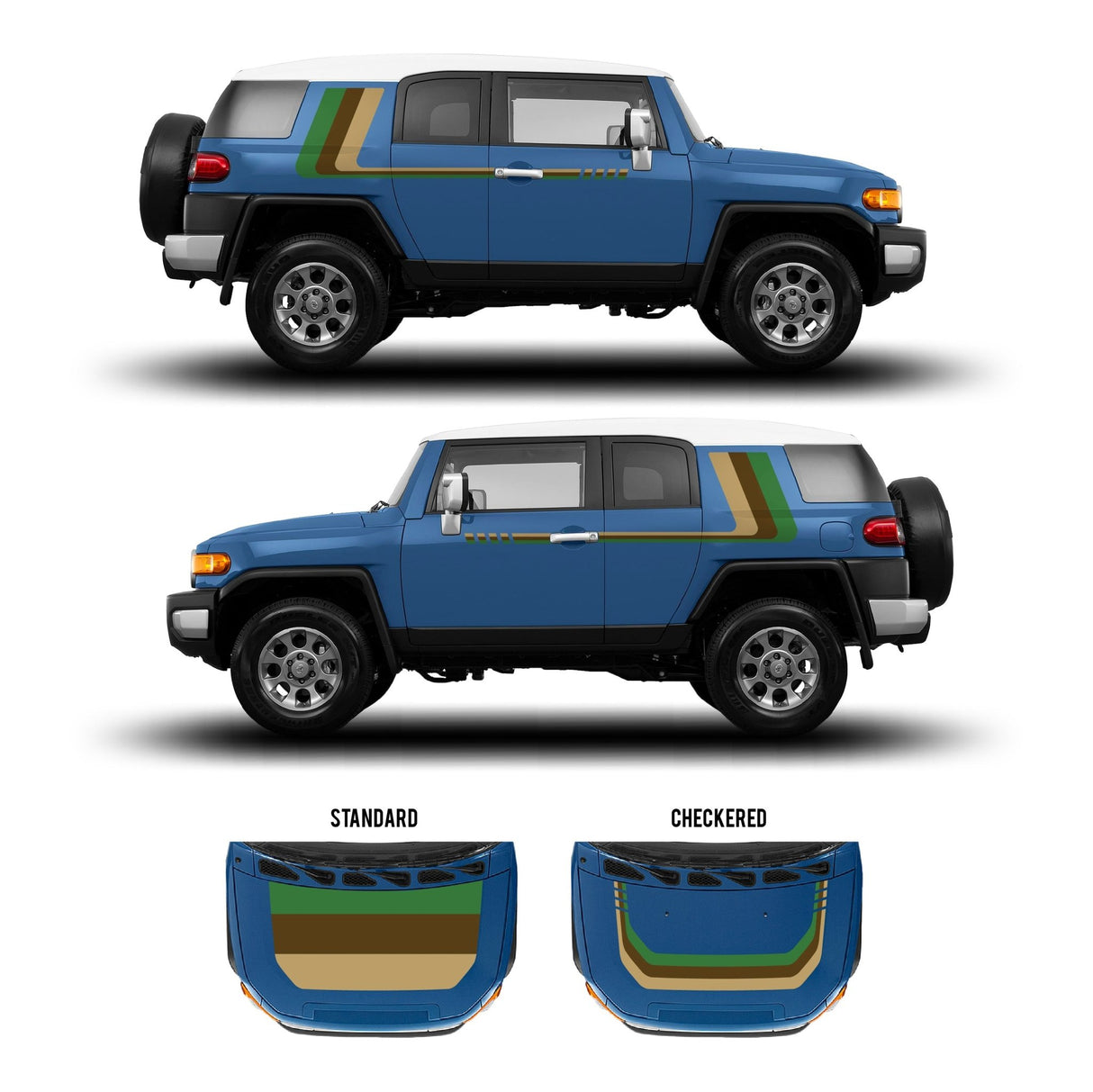 2007-14 FJ Cruiser Checkered Stripe Kit - Xtrusion Overland