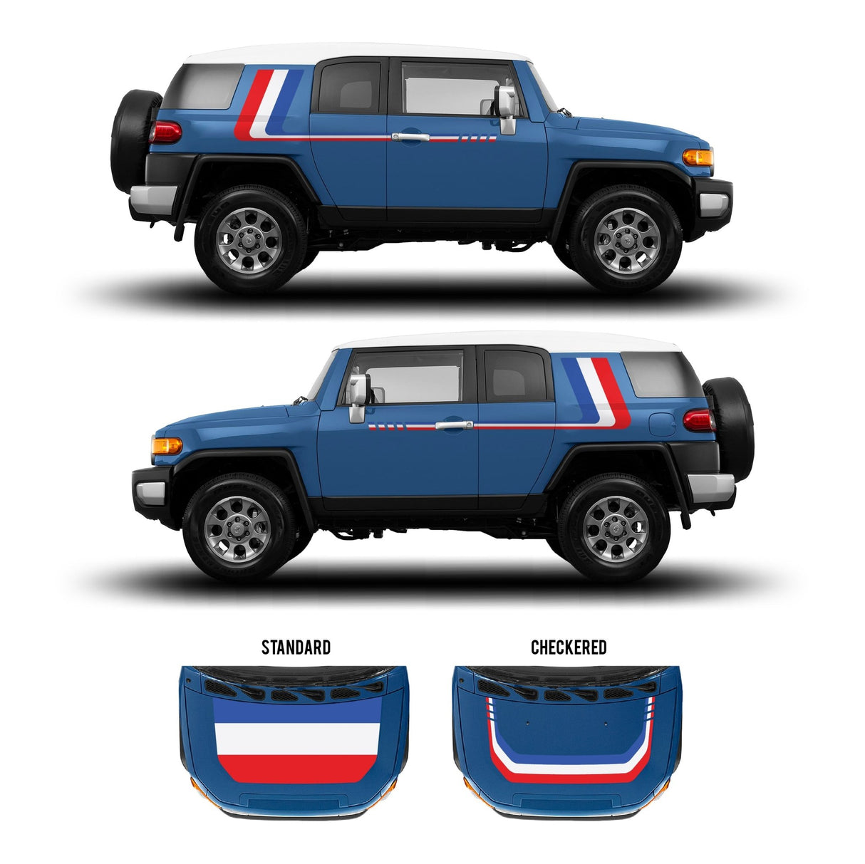 2007-14 FJ Cruiser Checkered Stripe Kit - Xtrusion Overland