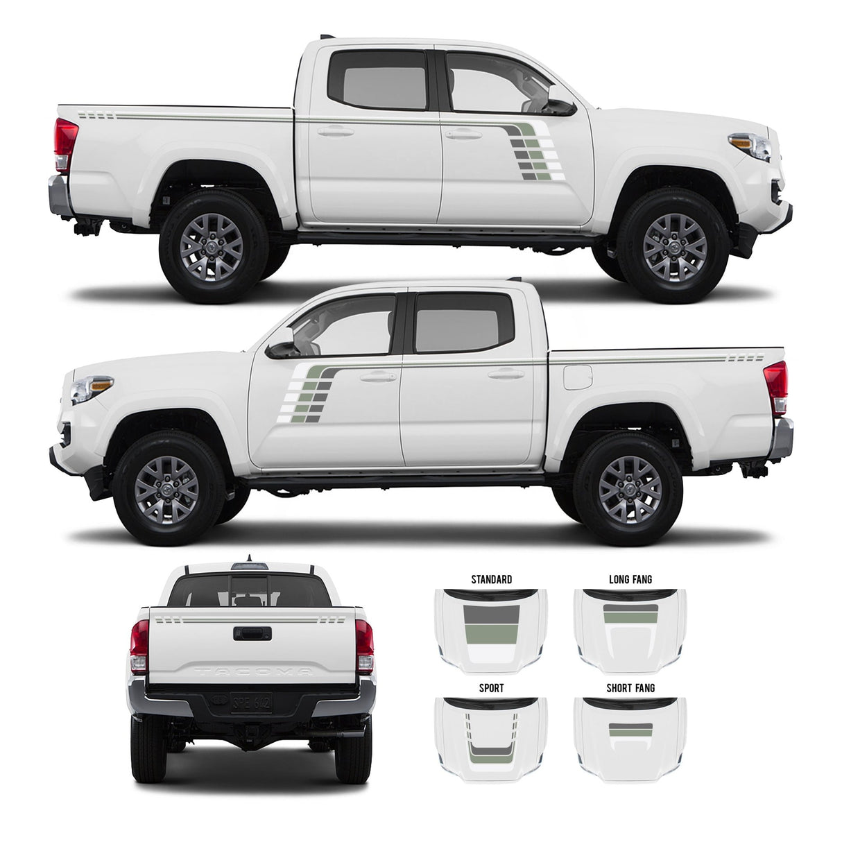 2016-2023 Tacoma Checkered Stripe Kit - Xtrusion Overland