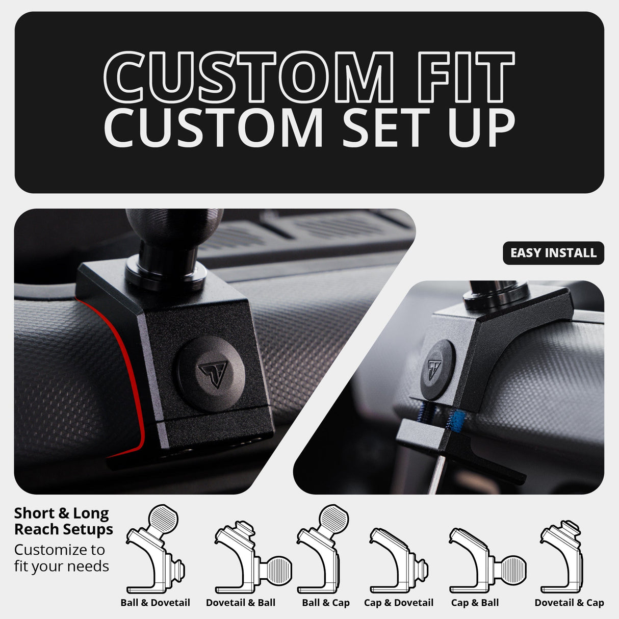 2021-2026 Ford Bronco LINK™ 2-in-1 CB Microphone/Radio Mount With Top Dash Clip | 2" Arm | 6th Generation | (NOT FOR LEATHERETTE STITCHED DASH) - Xtrusion Overland