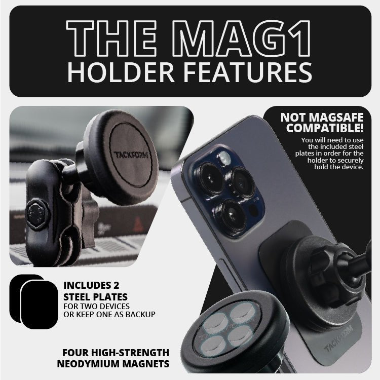 2021-2026 Ford Bronco LINK™ Magnetic Phone Mount With Top Dash Clip | 2" Arm | 6th Generation | (NOT FOR LEATHERETTE STITCHED DASH) - Xtrusion Overland