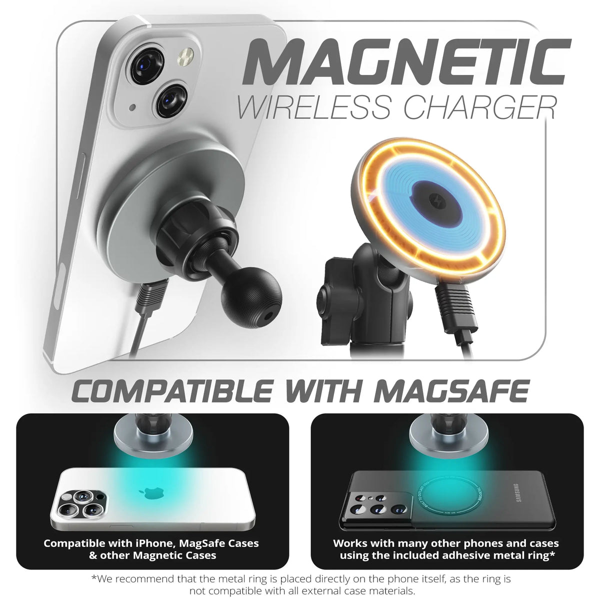 2021+ Ford F-150/Raptor & 2023+ Ford Super Duty LINK™ Vent Mount Bracket With MagSafe Charging Phone Holder | Choose Your Arm Length - Xtrusion Overland
