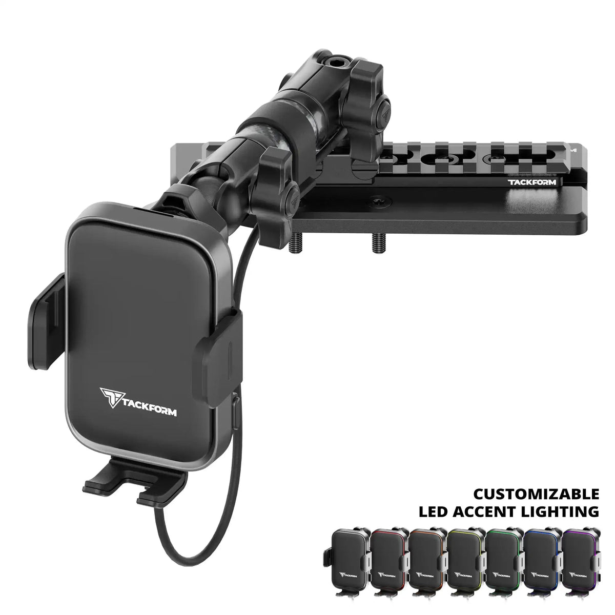 2024+ Jeep Wrangler JL & Gladiator (Not Compatible With 4xe) Tackform Assault Track Picatinny Dash Bracket With Wireless Charging Phone Mount | Driver Side - Xtrusion Overland