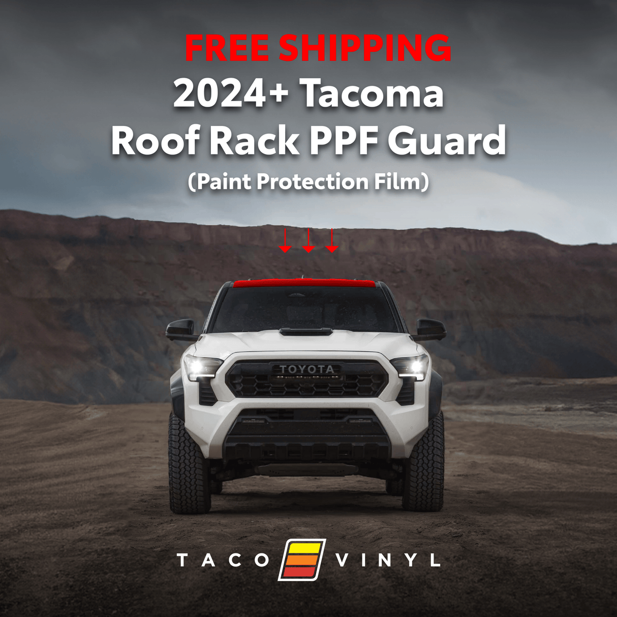 2024+ Tacoma PPF Roof Rack Guard - Xtrusion Overland