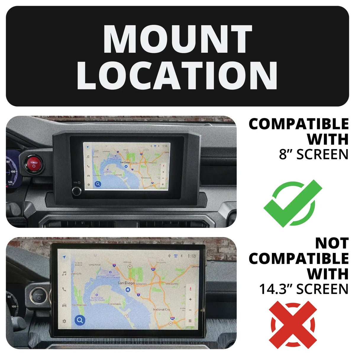 2024+ Toyota Tacoma (8" Screen ONLY) & 2025+ 4Runner LINK™ Dash Clip with 20LITE Universal Phone Holder - Xtrusion Overland