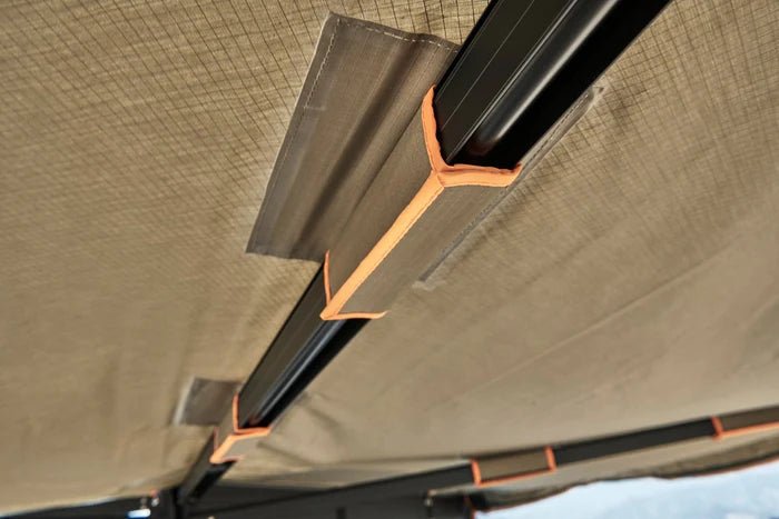 270 DEGREE AWNING, COMPACT, DRIVER SIDE, C-CHANNEL ALUMINUM, OLIVE, BY TUFF STUFF OVERLAND - Xtrusion Overland