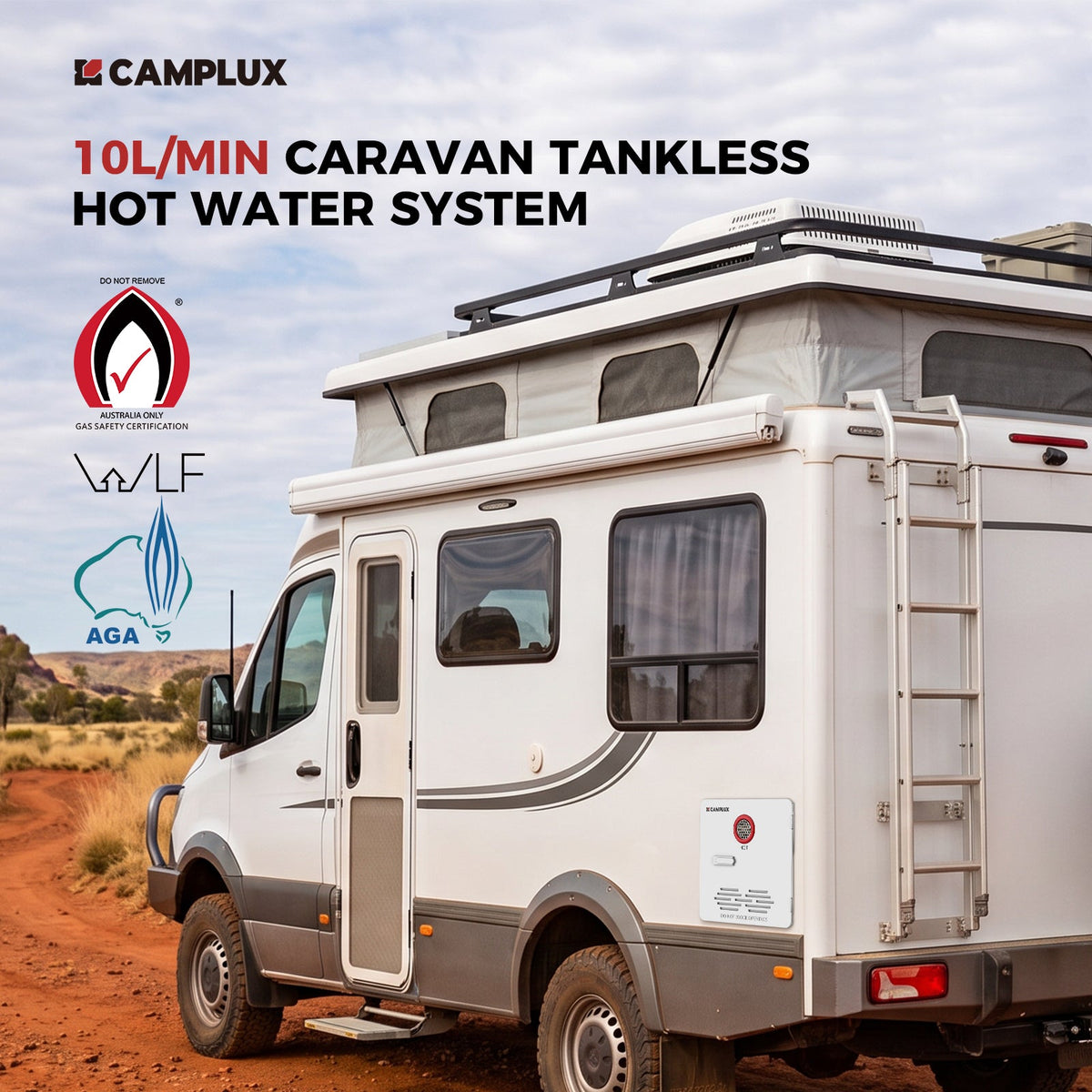 Camplux Classic 65,000 BTU RV Tankless Water Heater 2.64 GPM-White