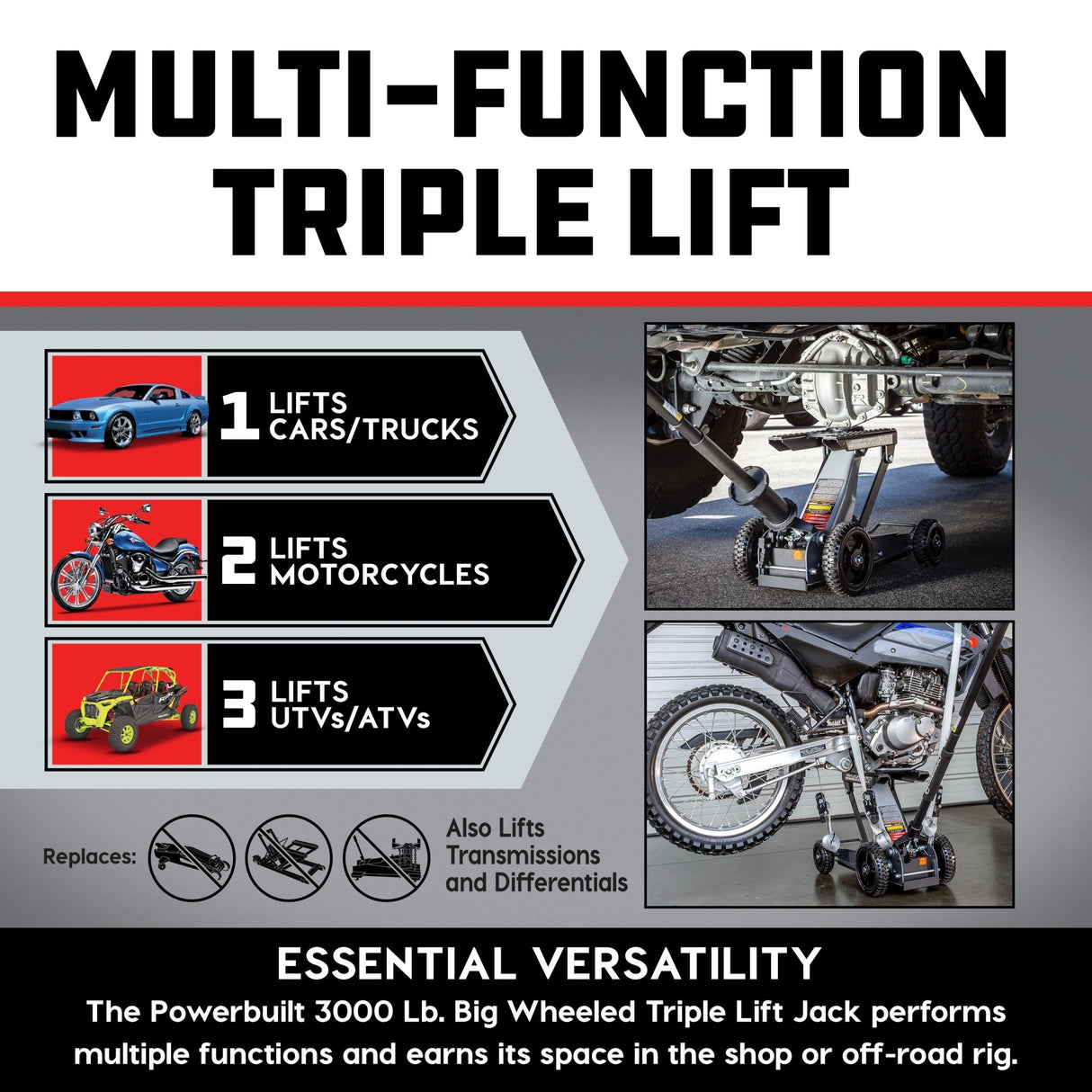 3000lbs Big Wheel Off Road Triple Lift - Xtrusion Overland