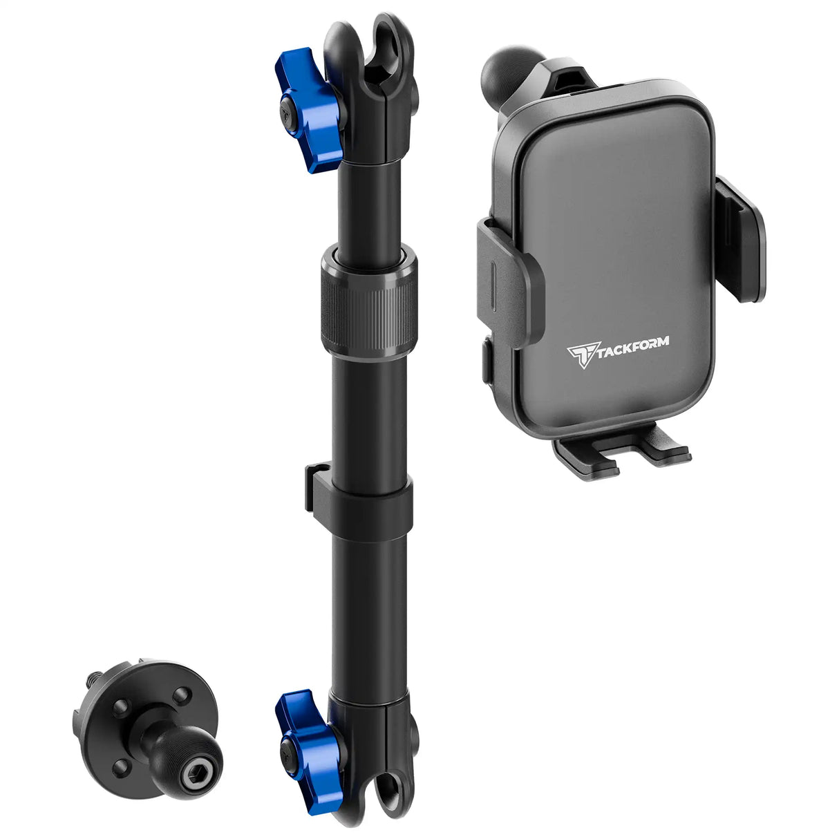 2018-2026 Jeep Wrangler JL/4xe & Gladiator JT LINK™ Console Screw Mount with Qi Wireless Charging Phone Holder & Customizable LED Accent Lighting | 9.5"- 13" Telescoping Arm