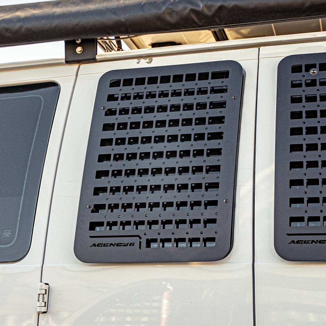 Ford E350 Passenger Side Window Molle GRIDS (Left Barn Door)