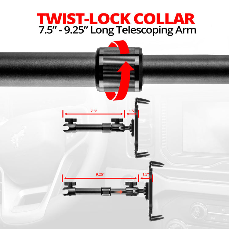 Tablet Holder | 7.5"-9.25" Telescoping Arm | 20mm Fast Track Ball