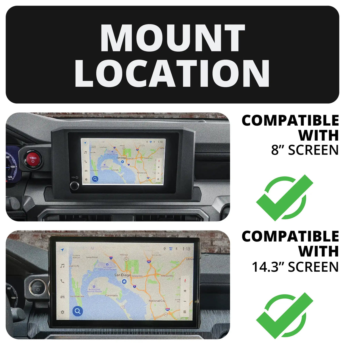 2024+ Toyota Tacoma (8" & 14" Screen) & 2025+ Toyota 4Runner LINK™ Dash Clip with MagSafe Phone Holder