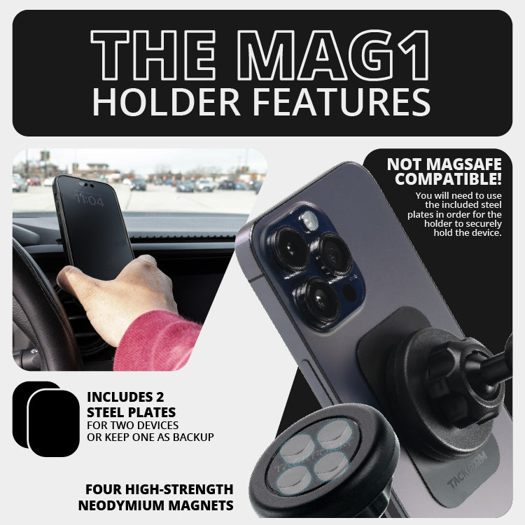 ‘15-‘20 Ford F-150, ‘17-‘22 Super Duty, ‘18-‘21 Expedition LINK™ Vent Mount Bracket With Magnetic Phone Holder | (See Compatibility Info For Year/Trim Details) | Choose Your Arm Length