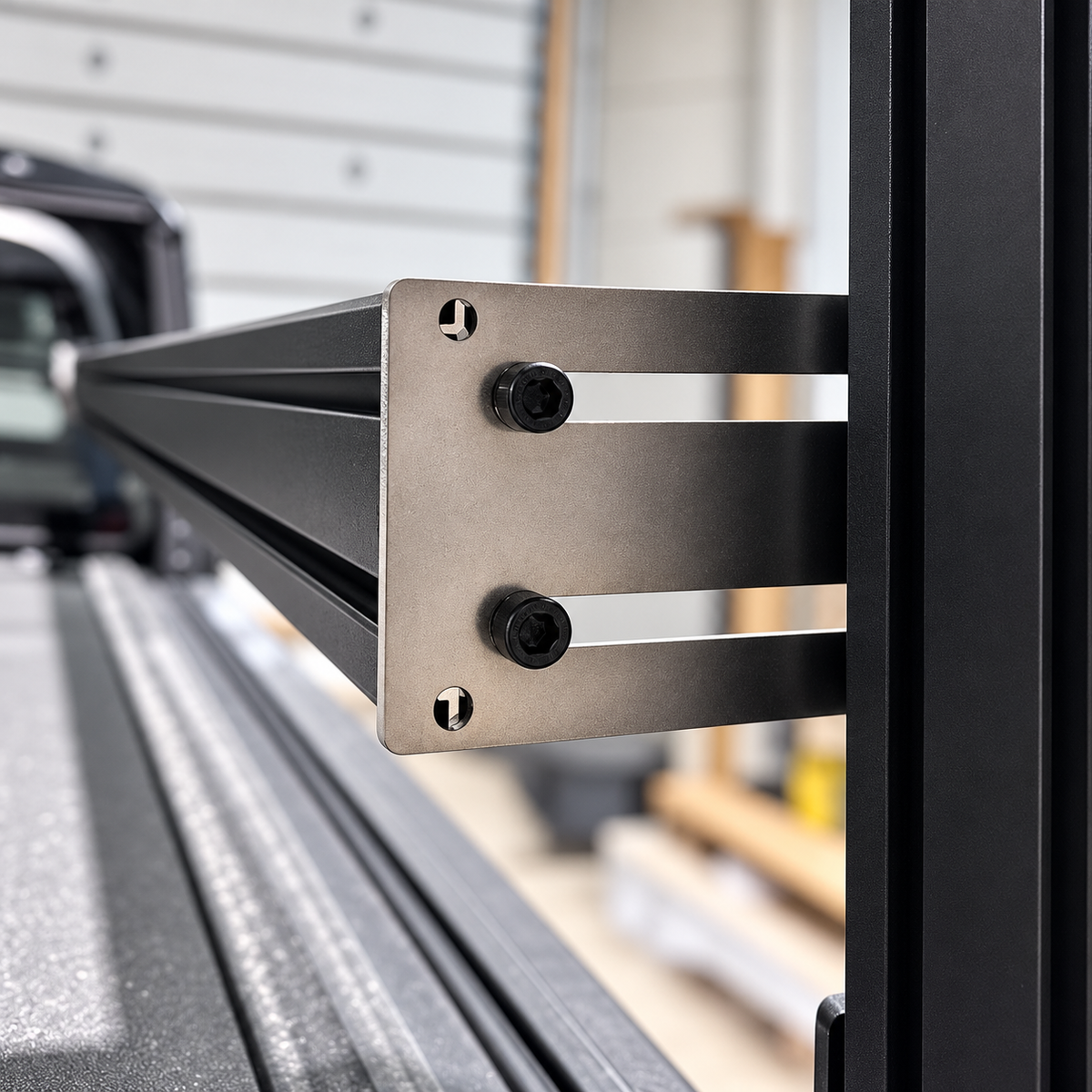 XTR recessed case bracket close up showing attachment method- XTR1/XTR3 XBRS- Xtrusion Overland
