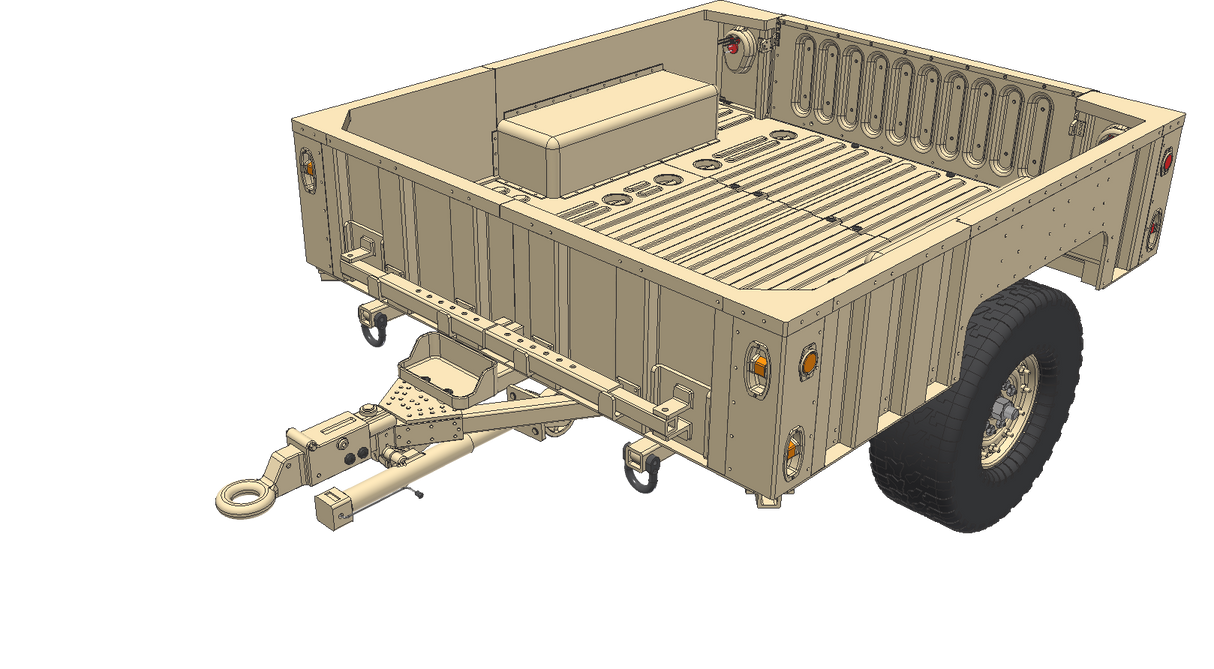 XTR3 Bed Rack for M1101 Style Military Trailer – View 5 | Xtrusion Overland