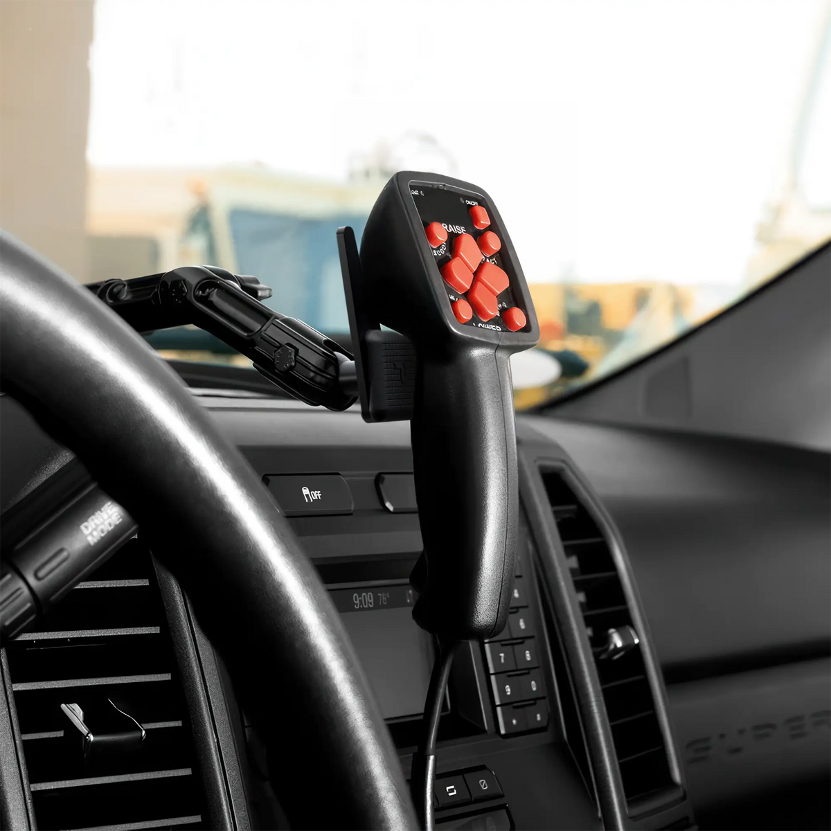 Snow Plow Controller Holder | Slim Track Base | 5" DuraLock Arm