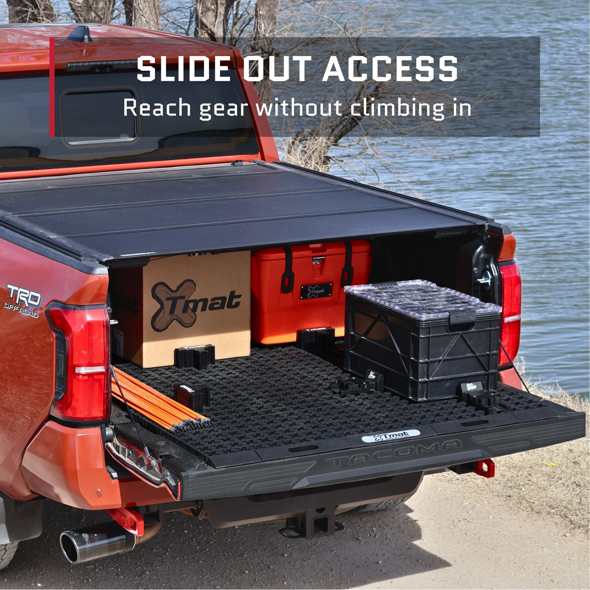Tmat Truck Bed Organizer Slide Out Mat | Universal Fit for Standard Beds 6'6" to 6'9"