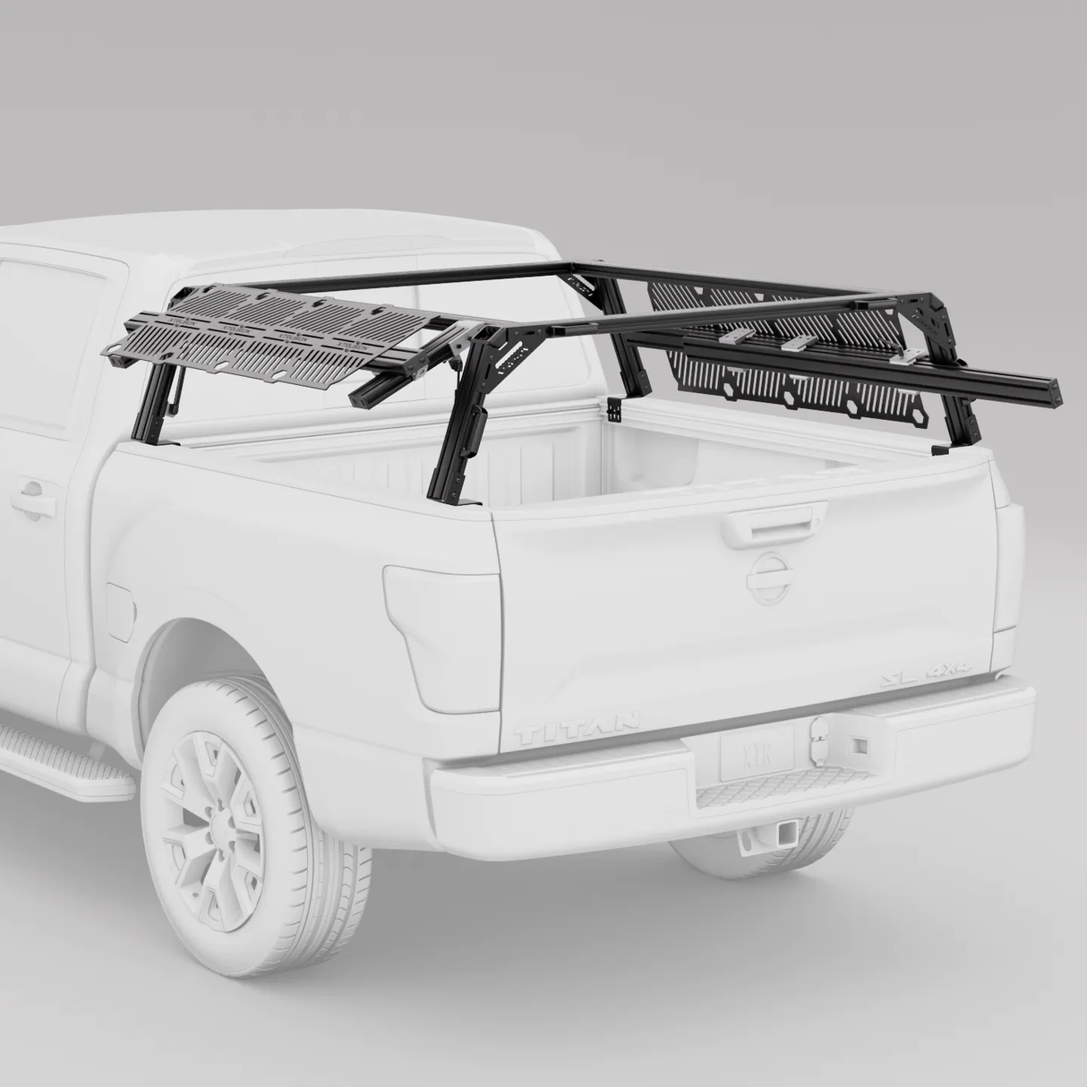 XTR1 Bed Rack for Nissan Titan – View 3 | Xtrusion Overland
