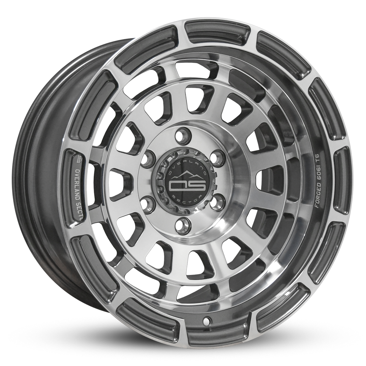 Overland Sector Badlander Forged 17x9 -12 6x139.7mm 106.1mm Gloss Gun Metal Machined Face