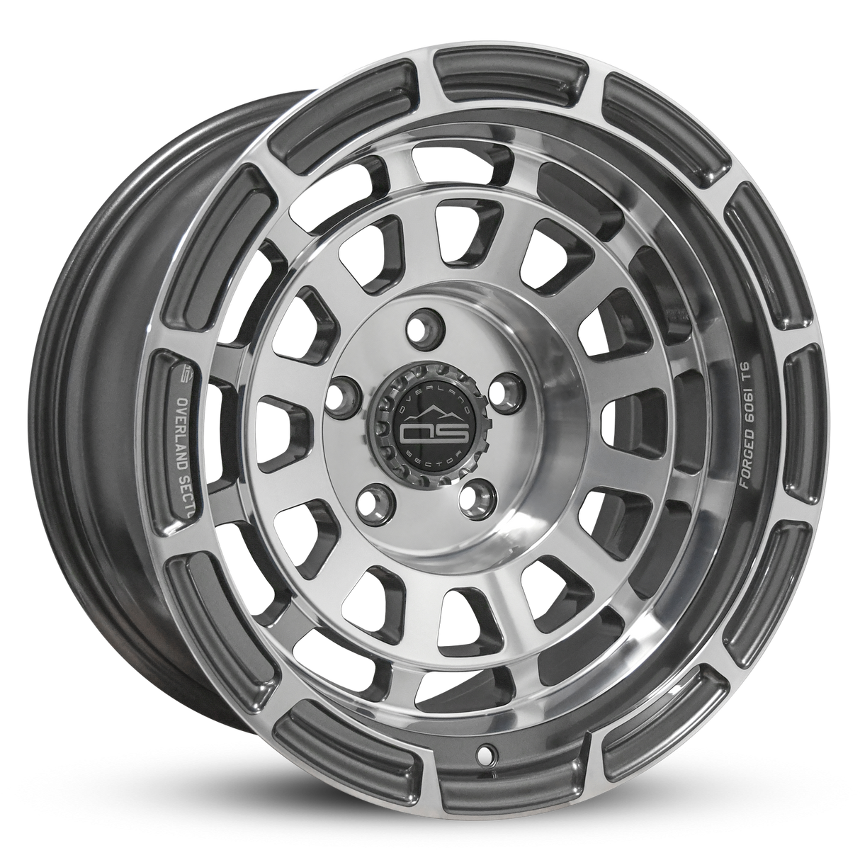 Overland Sector Badlander Forged 17x9 -18 5x127mm 71.5mm Gloss Gun Metal Machined Face