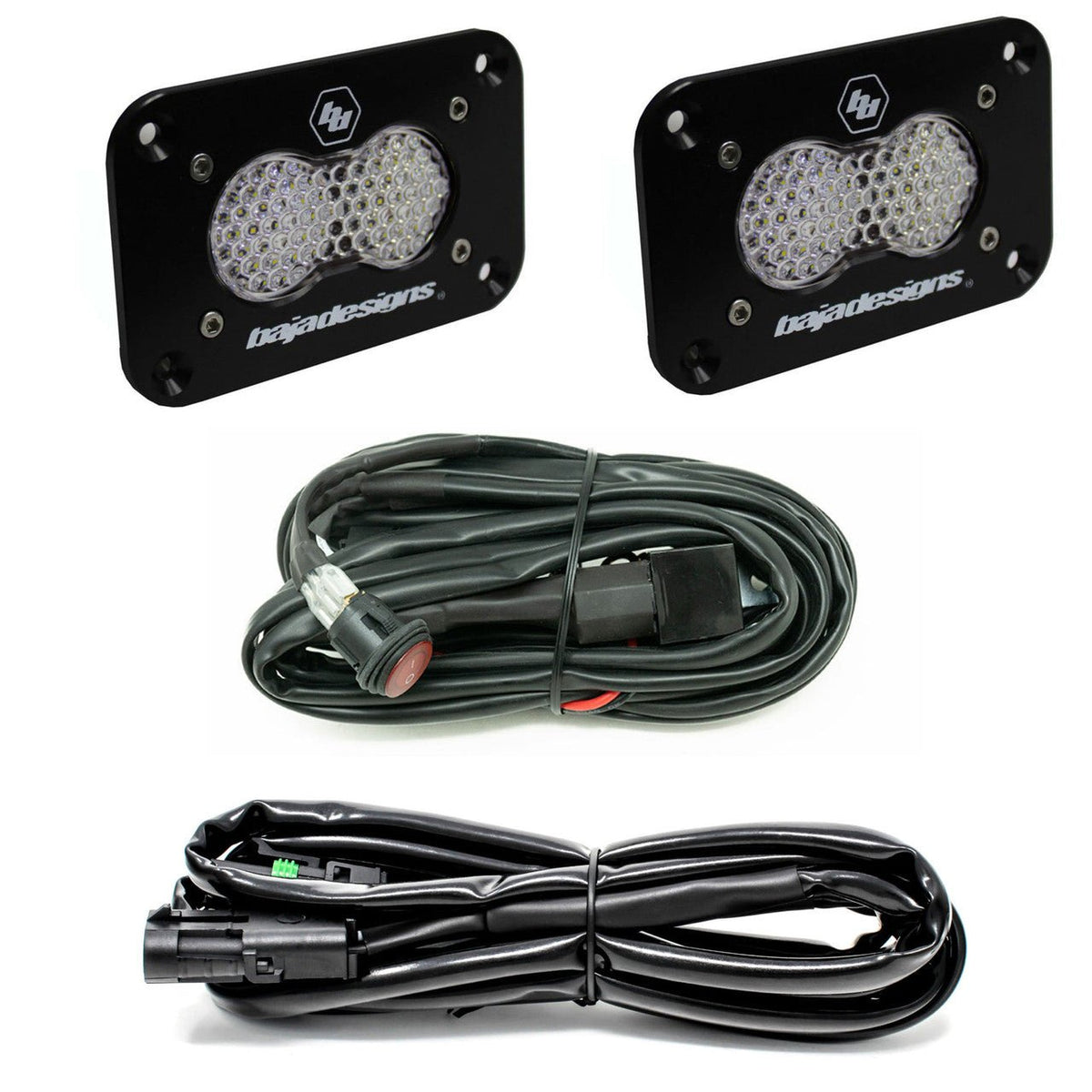 Baja Designs S2 Sport Black Flush Mount LED Light Pod Reverse Kit - Universal - Xtrusion Overland