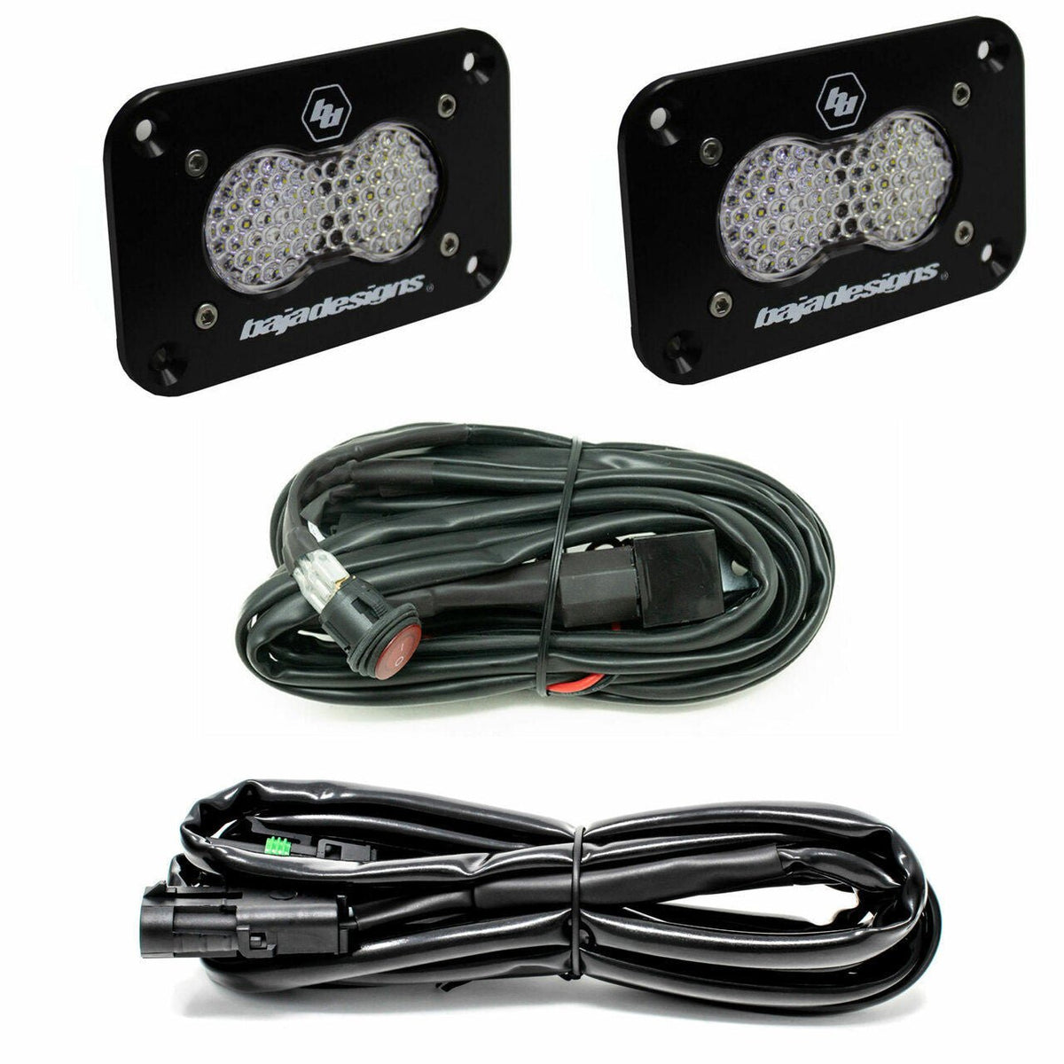 Baja Designs S2 Sport Black Flush Mount LED Light Pod Reverse Kit - Universal - Xtrusion Overland