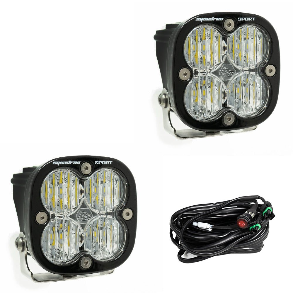 Baja Designs Squadron Sport Black LED Auxiliary Light Pod Pair - Universal - Xtrusion Overland