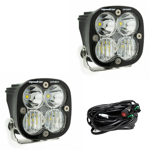 Baja Designs Squadron Sport Black LED Auxiliary Light Pod Pair - Universal - Xtrusion Overland