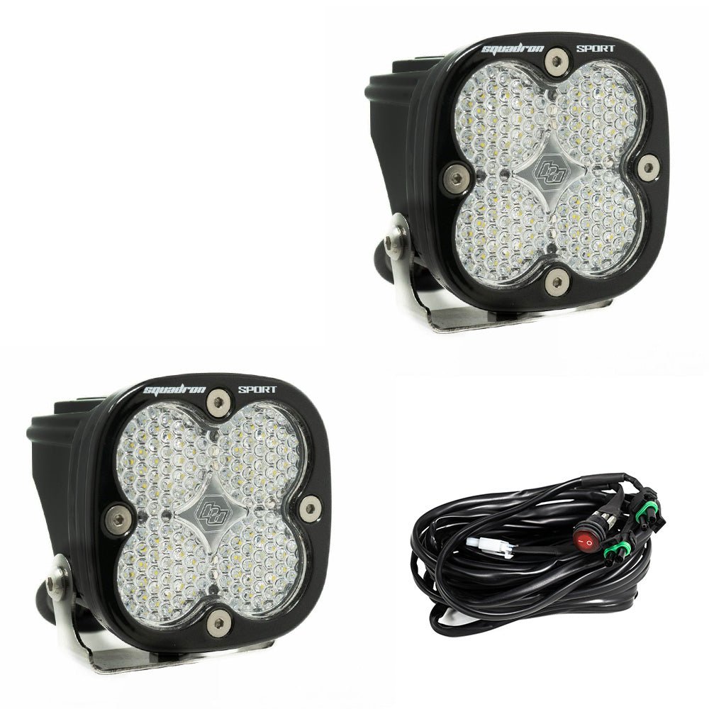 Baja Designs Squadron Sport Black LED Auxiliary Light Pod Pair - Universal - Xtrusion Overland