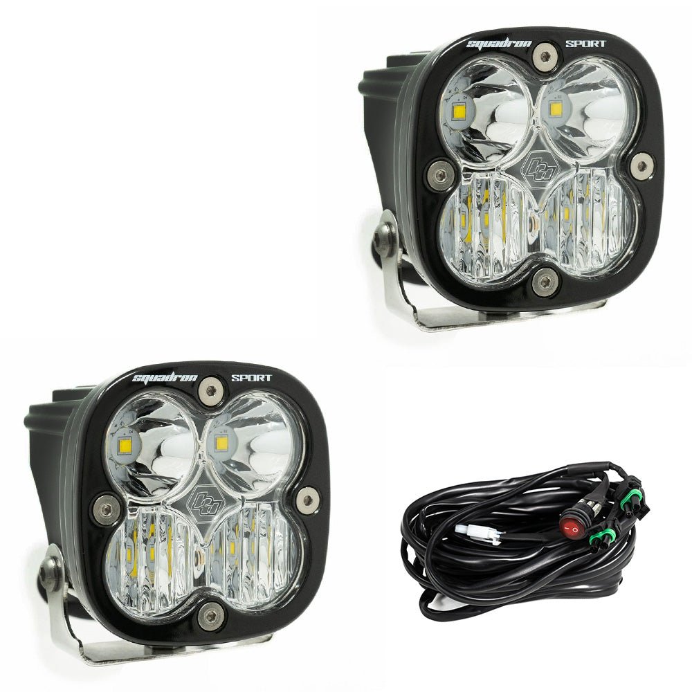 Baja Designs Squadron Sport Black LED Auxiliary Light Pod Pair - Universal - Xtrusion Overland