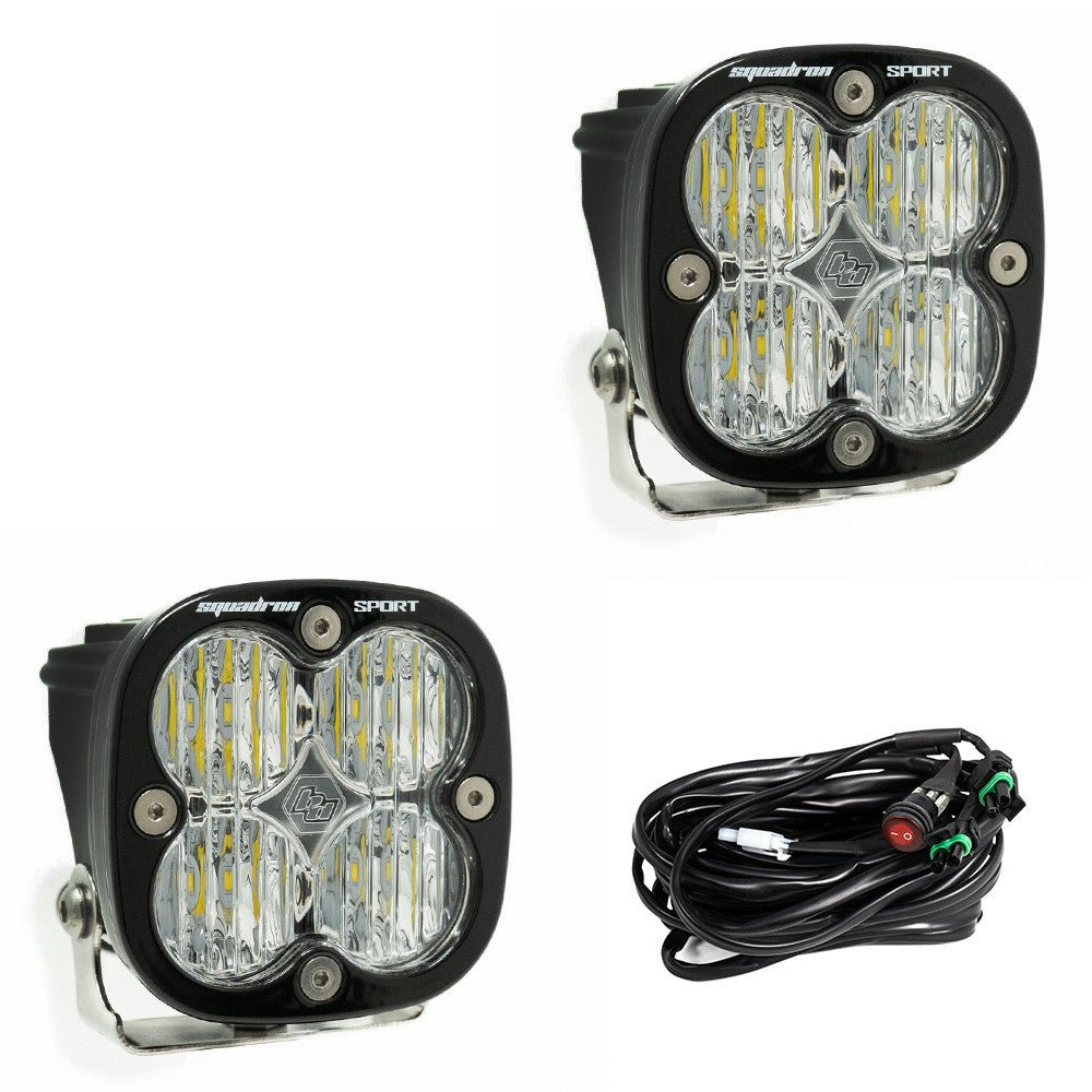 Baja Designs Squadron Sport Black LED Auxiliary Light Pod Pair - Universal - Xtrusion Overland