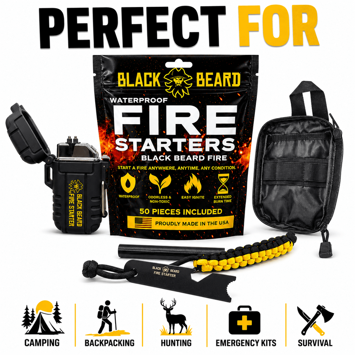 Black Beard Fire Plug Kit | Fire Starter Kit - Xtrusion Overland