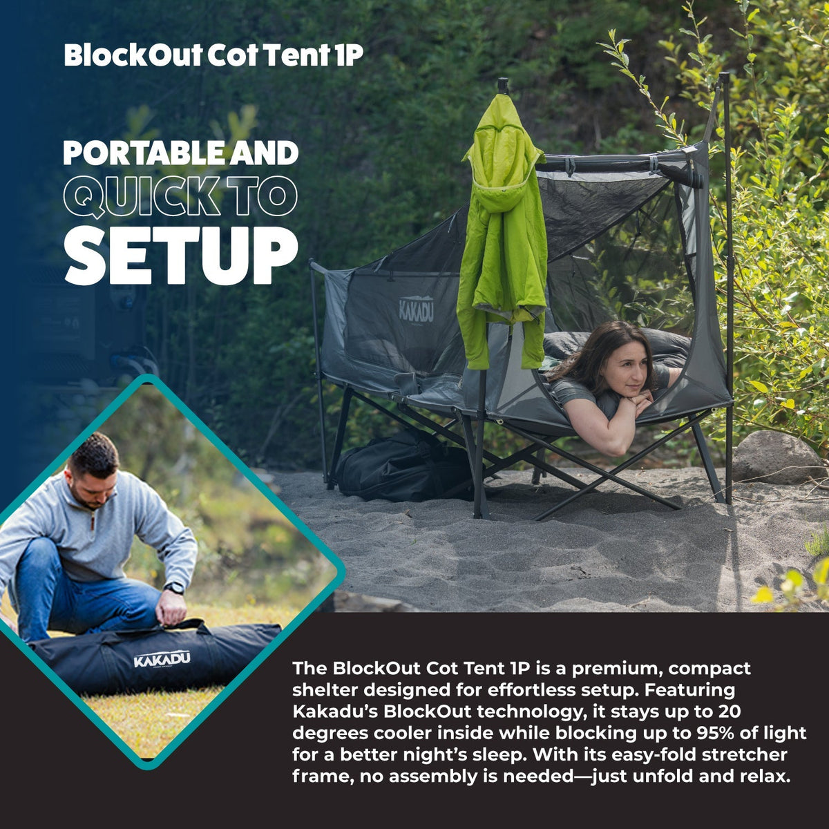 BlockOut® Cot Tent 1P - Xtrusion Overland