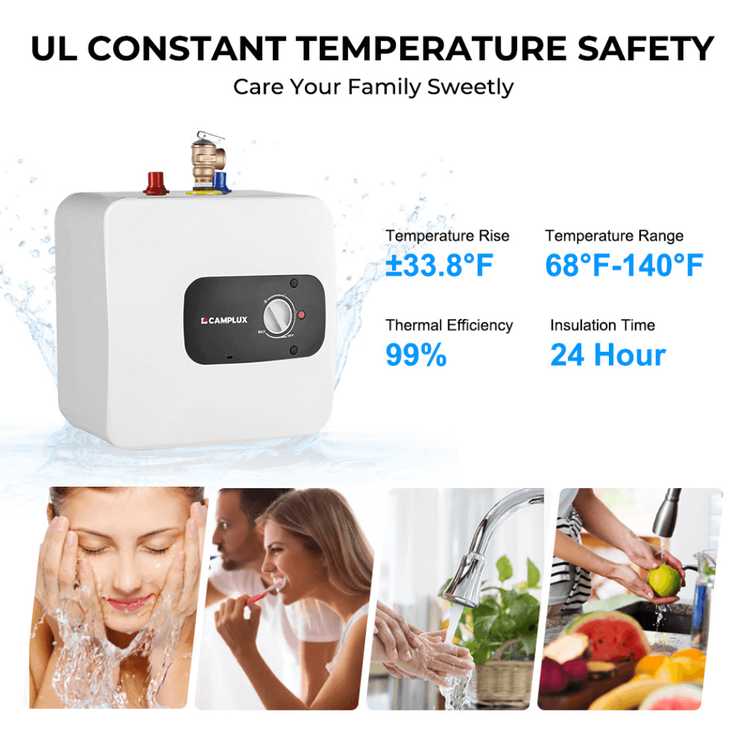 Camplux Electric Mini Tank Water Heater 120V - 4.0 Gallon - Xtrusion Overland