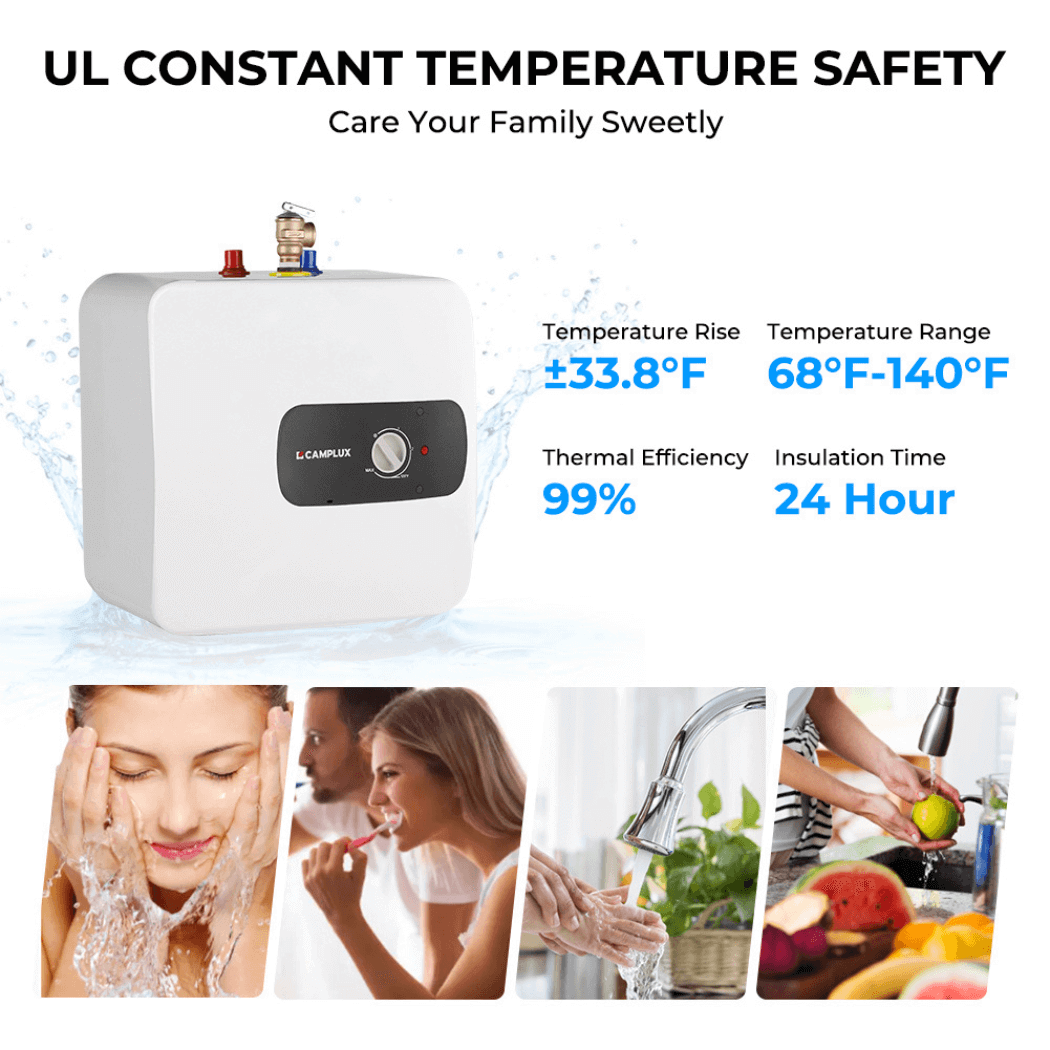 Camplux Electric Mini Tank Water Heater 120V - 6.5 Gallon - Xtrusion Overland