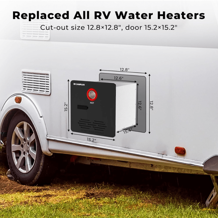 Camplux Elite 65,000 BTU RV Tankless Water Heater 2.64 GPM-Black - Xtrusion Overland
