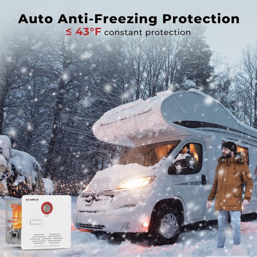 Camplux Elite 65,000 BTU RV Tankless Water Heater 2.64 GPM-White - Xtrusion Overland