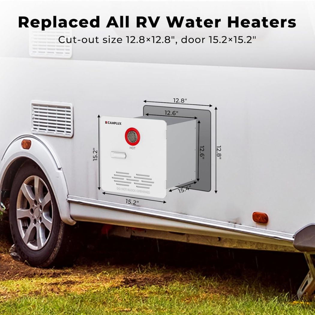 Camplux Elite 65,000 BTU RV Tankless Water Heater 2.64 GPM-White - Xtrusion Overland